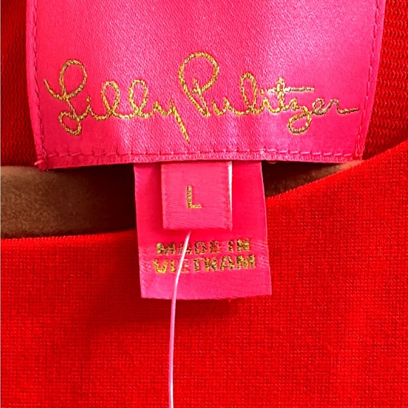 NWT Lilly Pulitzer Leighton Straight Fit Dress Women’s Sz Lg in Amaryllis Red - Picture 6 of 11